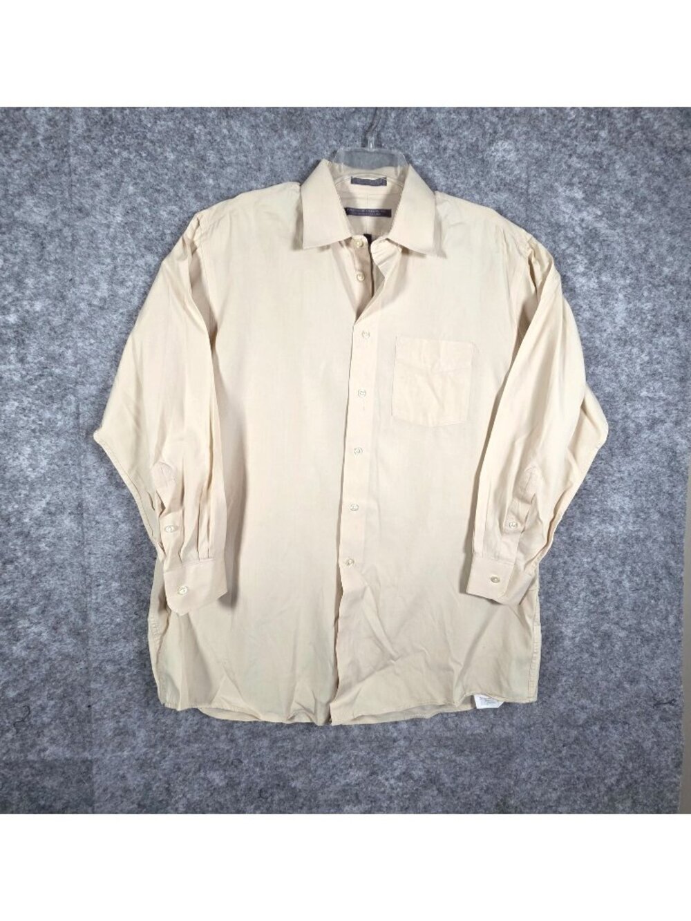Forsythe of Canada Men's Button-Down Dress Shirt Cream Size 16.5R Office